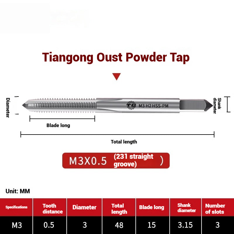 1097-Powder metallurgy machine taps stainless steel special taps straight groove spiral apex screw tip taps taps Shandong Denso Pricision Tools Co.,Ltd.